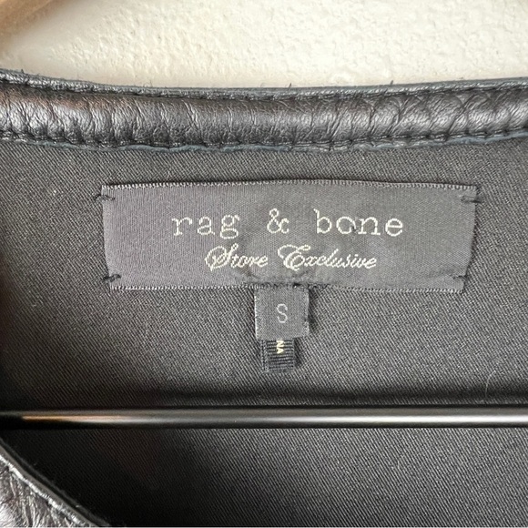 Rag & Bone Lisette Wool Leather Trim Moto Jacket - Picture 4 of 5